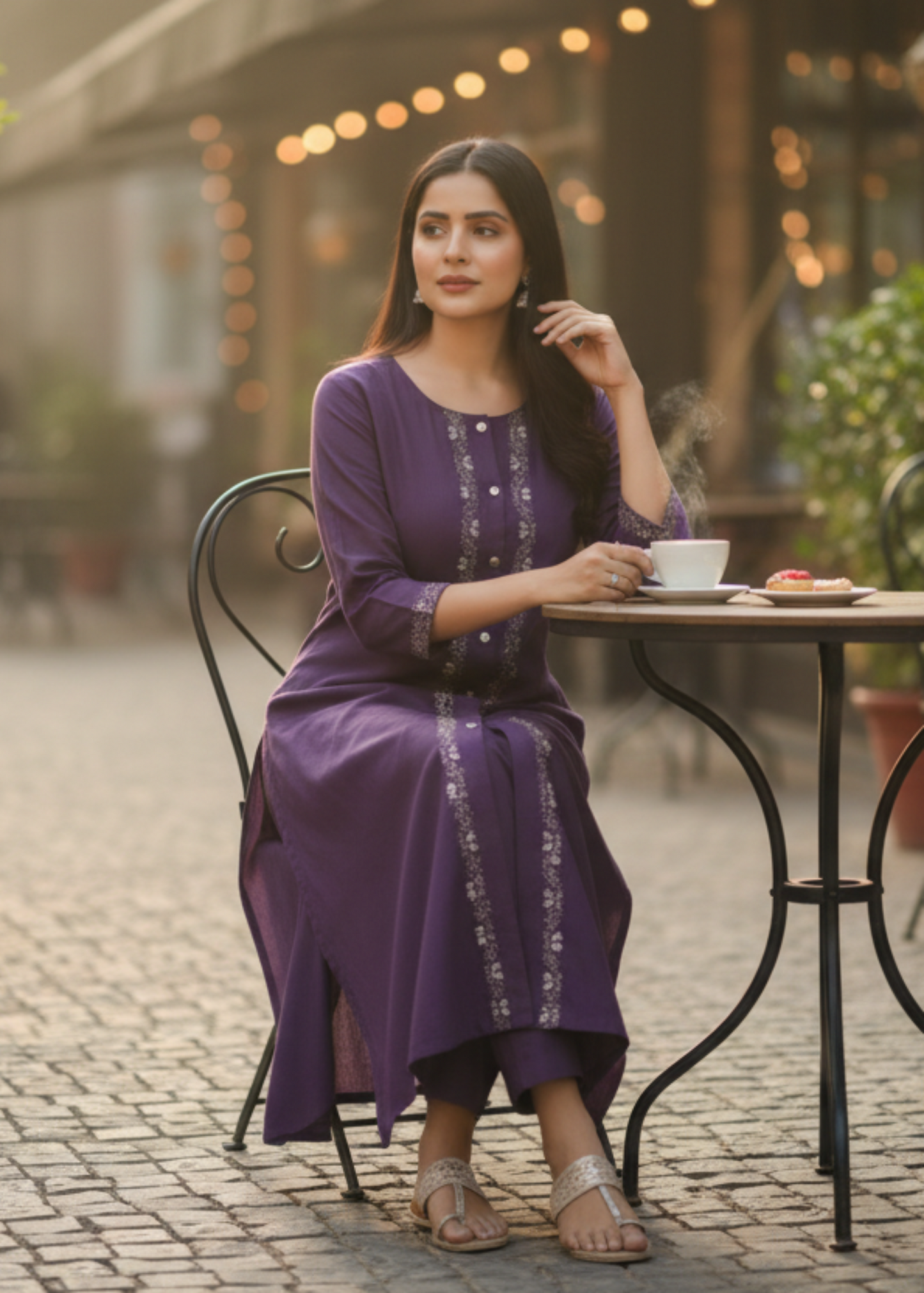 DARK PURPLE KAVERI KURTA SET