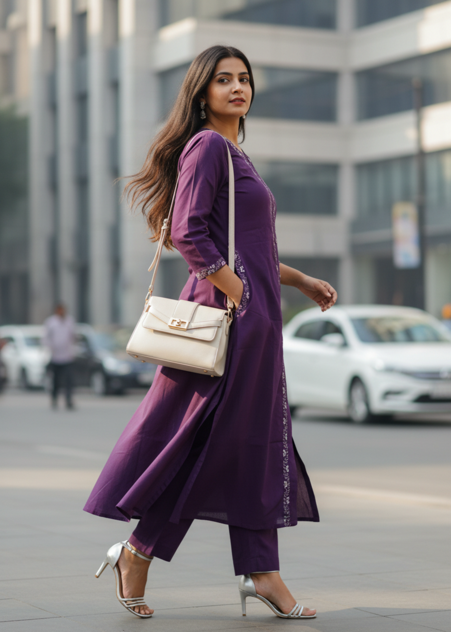 DARK PURPLE KAVERI KURTA SET