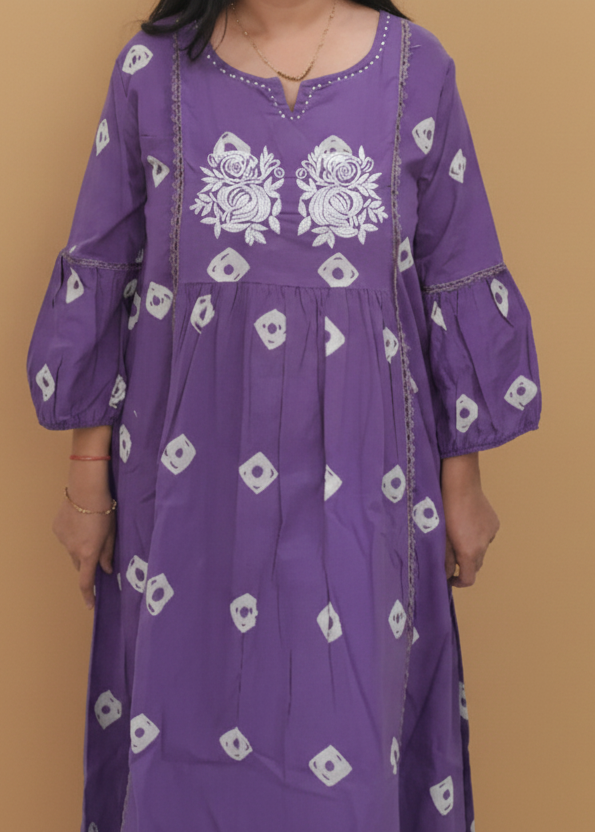 PURPLE VEDA COTTON KURTA SET