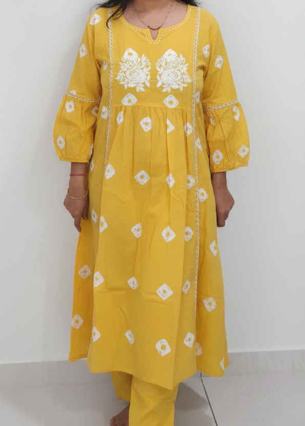 YELLOW VEDA COTTON KURTA SET