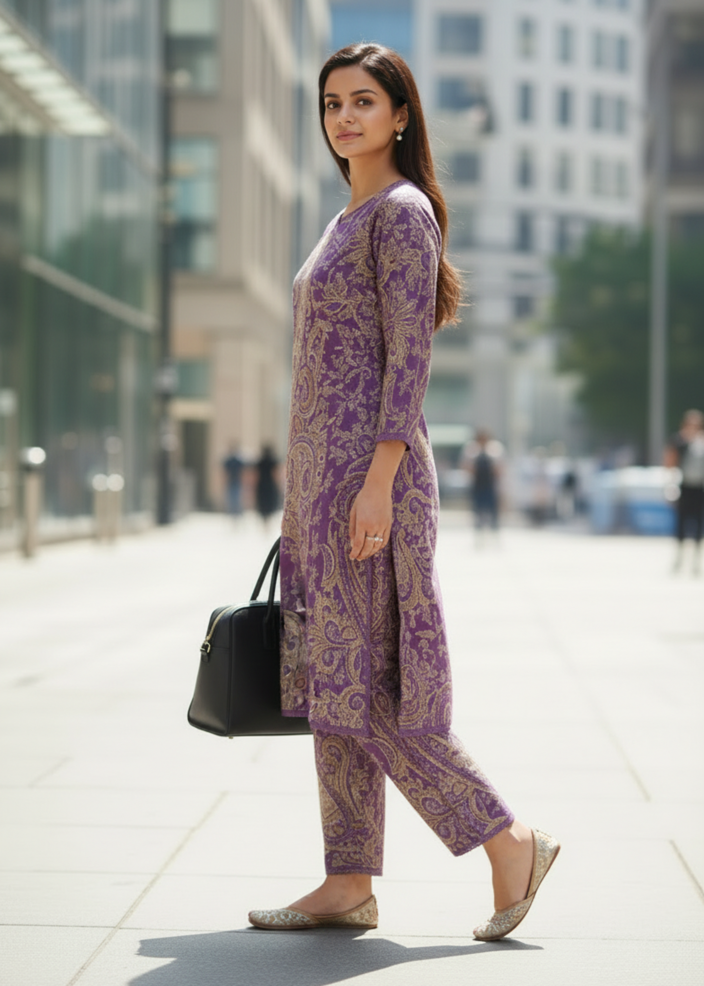 PURPLE KERI COTTON KURTA SET