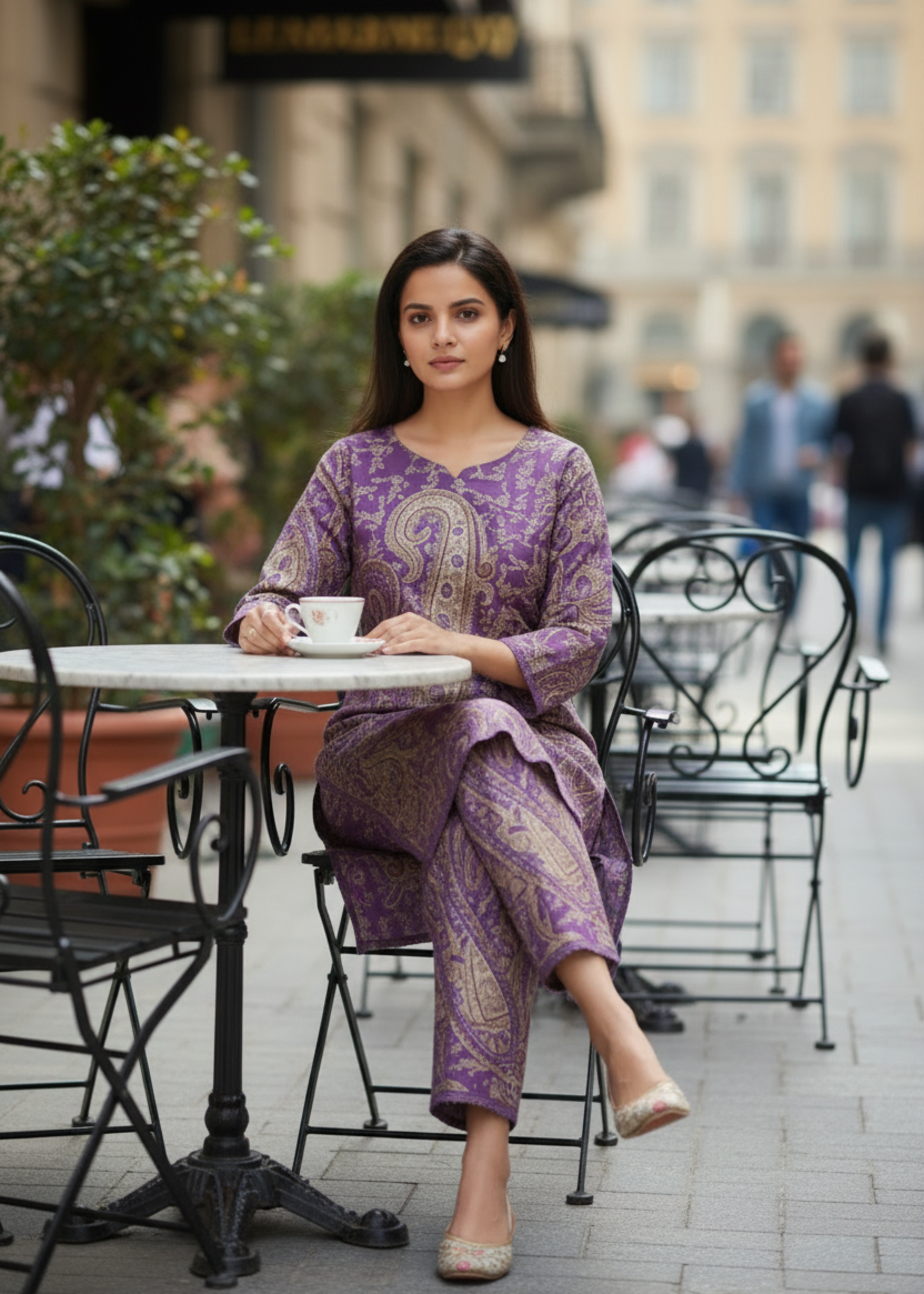 PURPLE KERI COTTON KURTA SET
