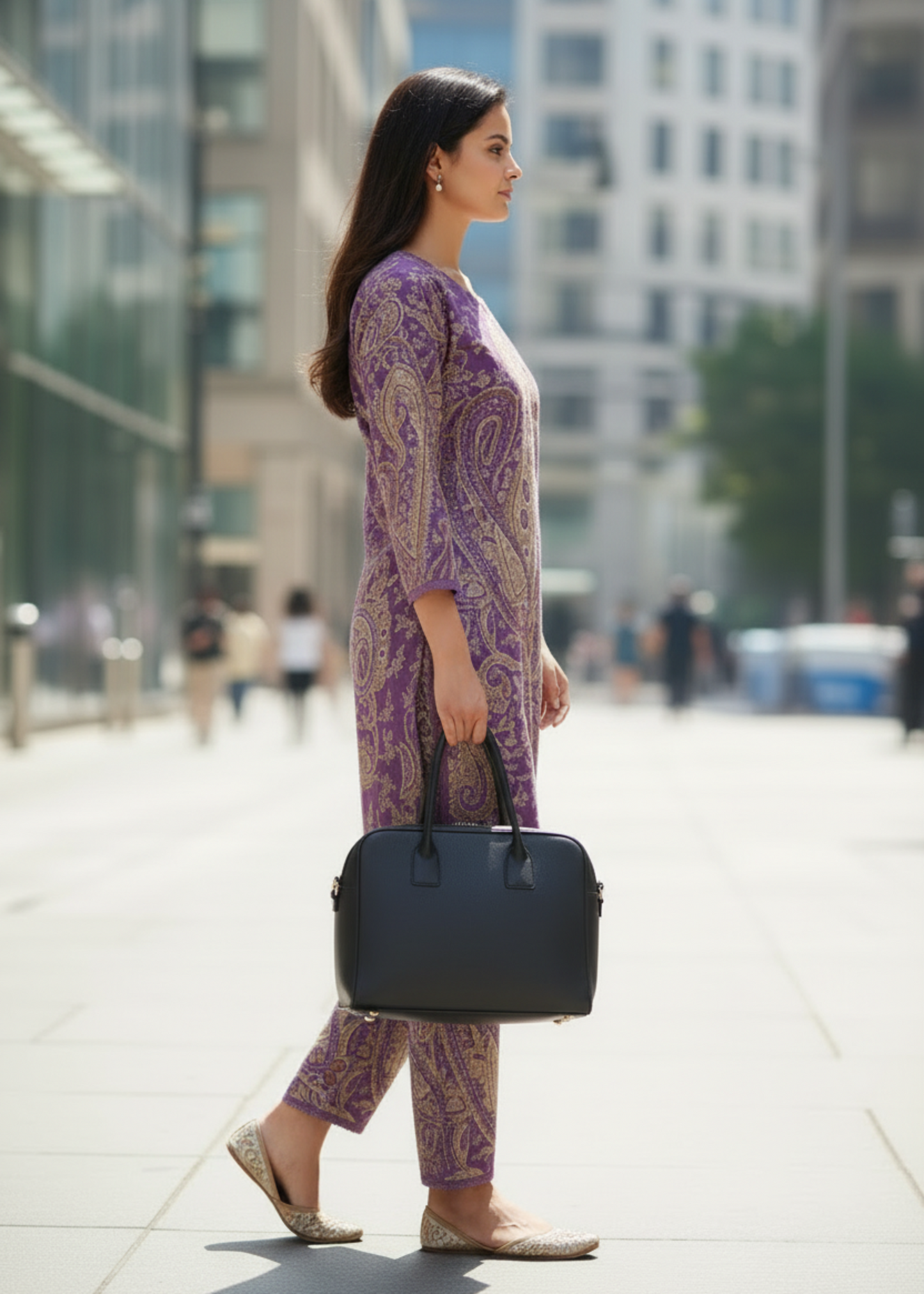 PURPLE KERI COTTON KURTA SET