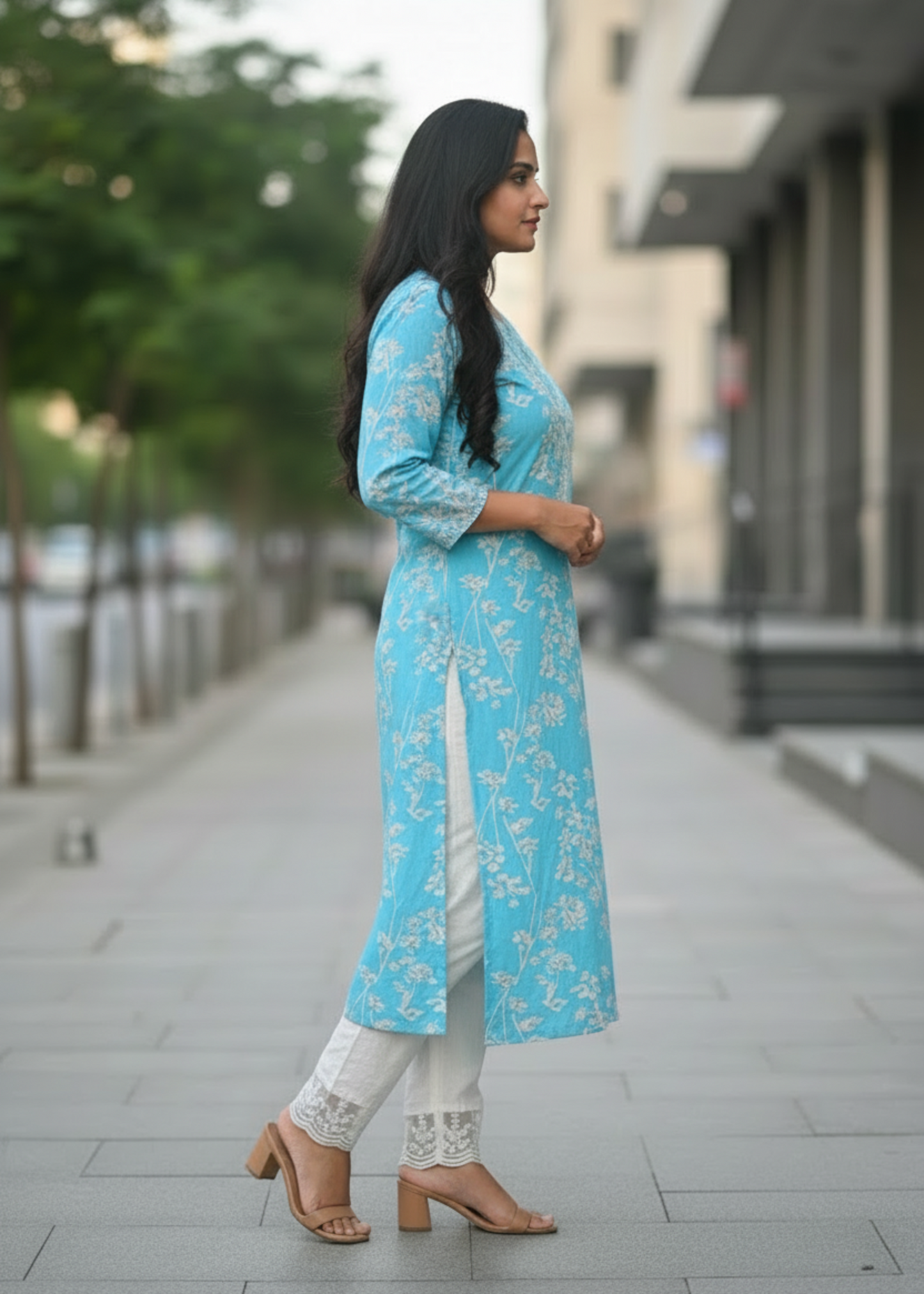 BLUE NISHI COTTON KURTA SET