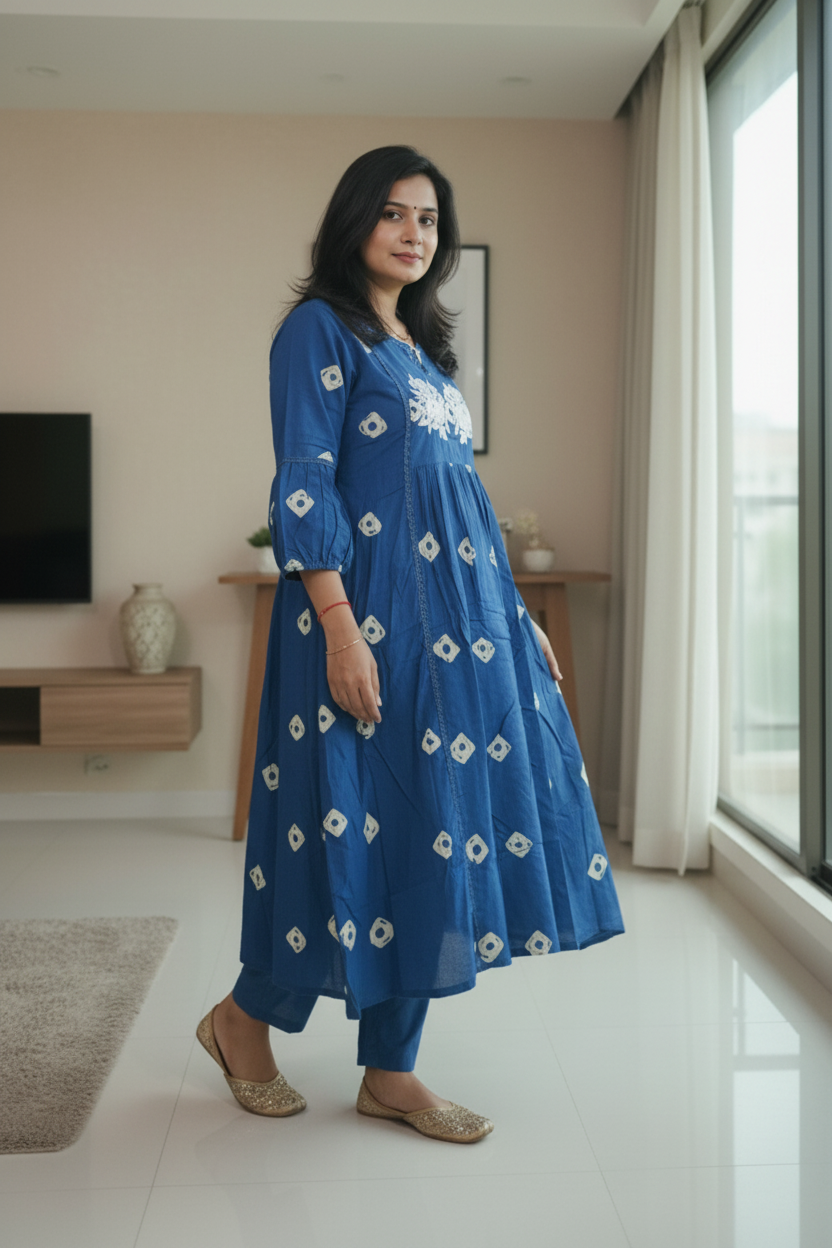BLUE VEDA COTTON KURTA SET