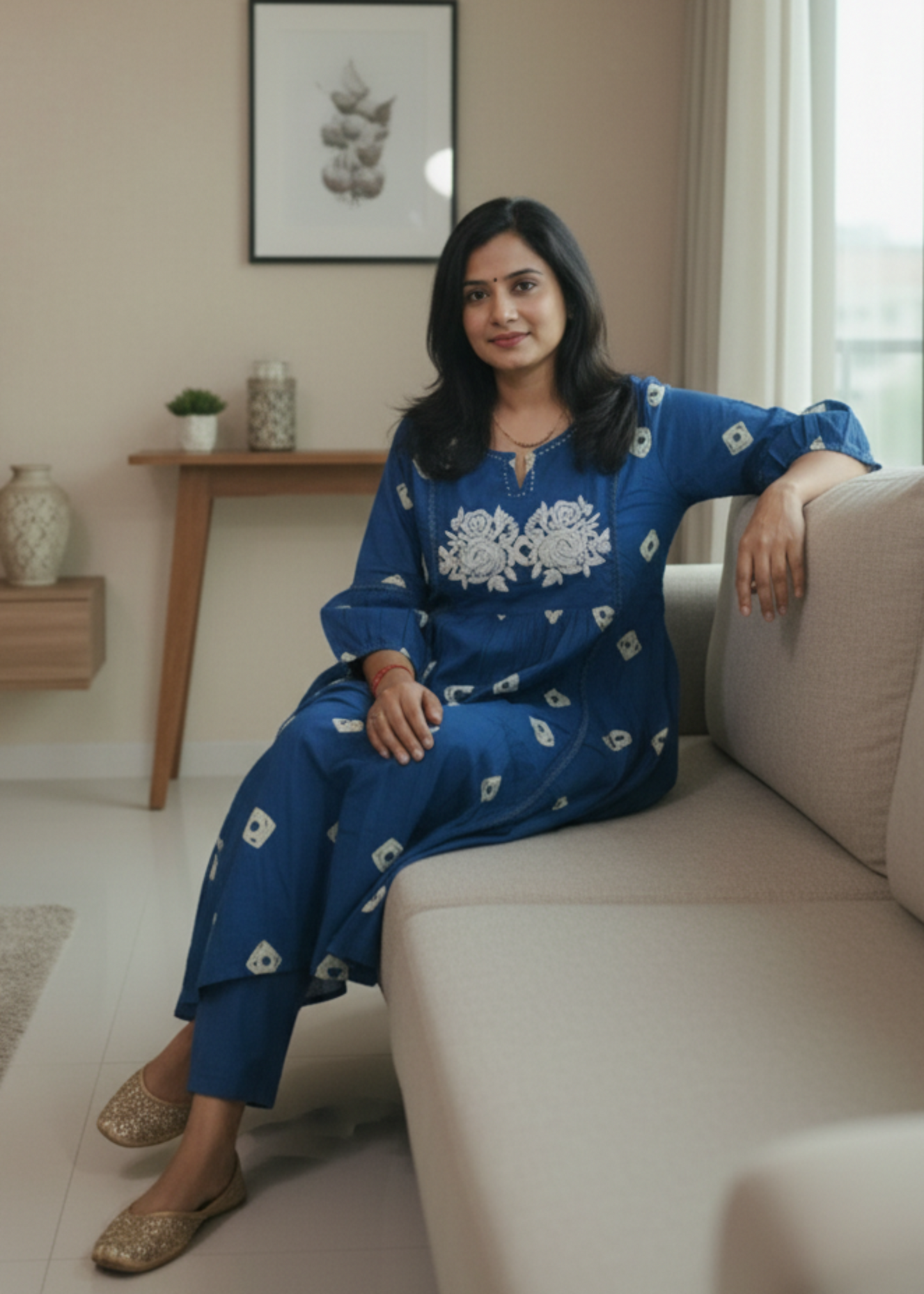 BLUE VEDA COTTON KURTA SET