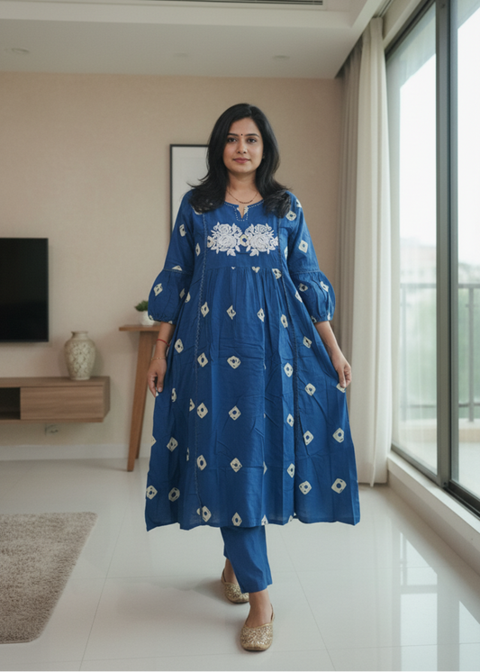 BLUE VEDA COTTON KURTA SET