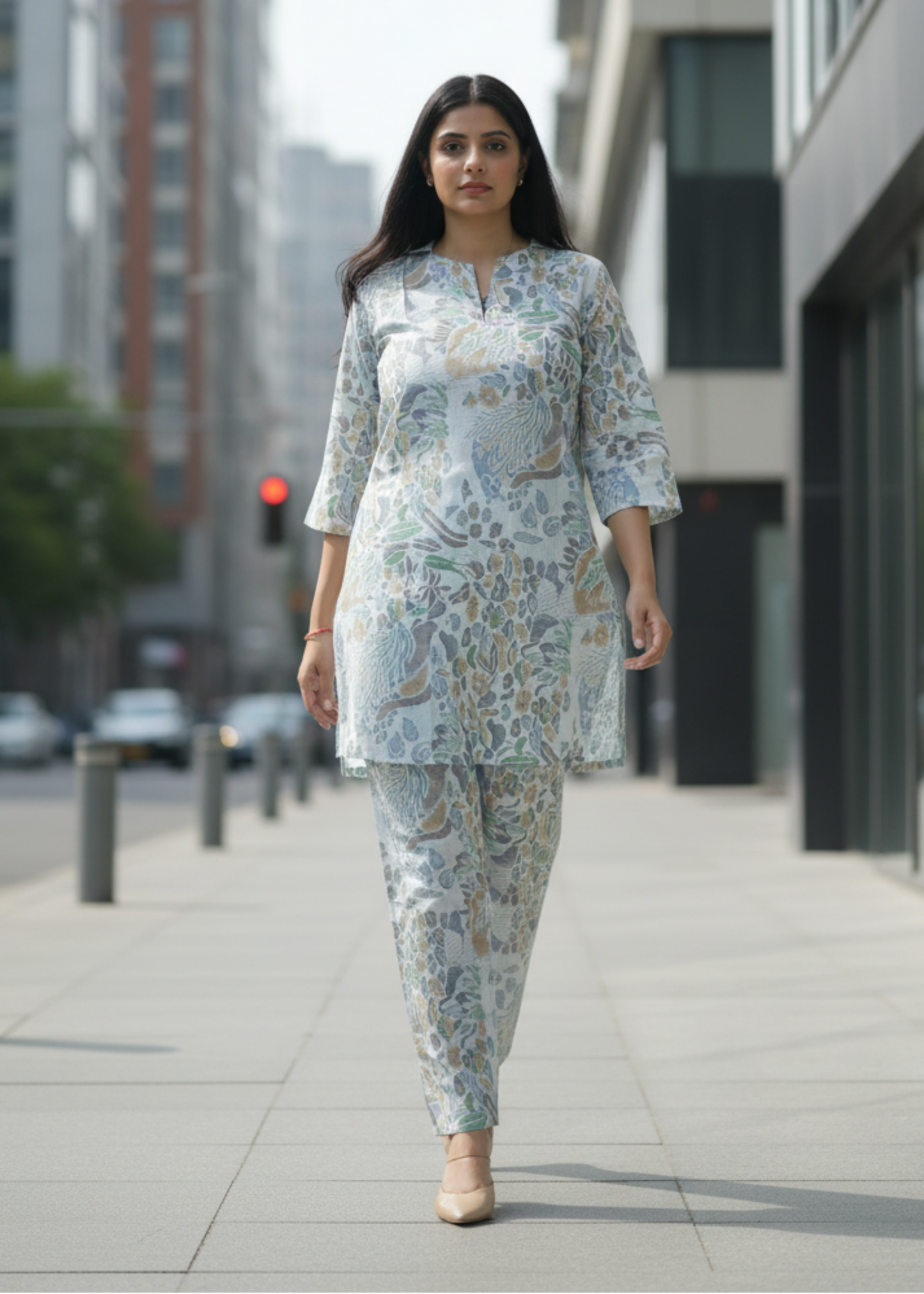 WHITE ZIVA SILK CO-ORD SET