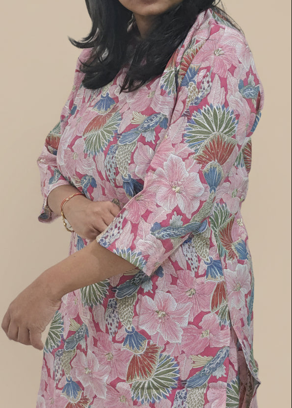 PINK ZIVA SILK CO-ORD SET