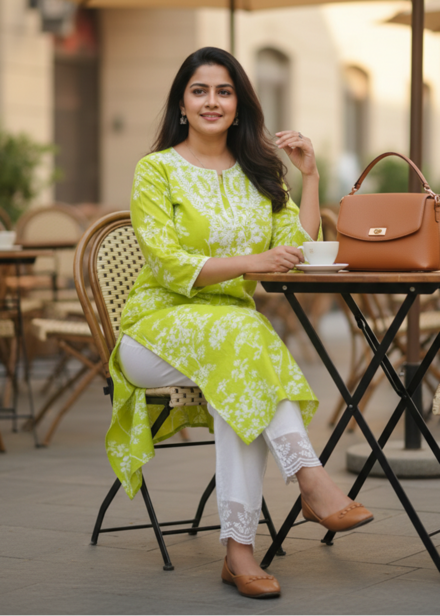 GREEN NISHI COTTON KURTA SET