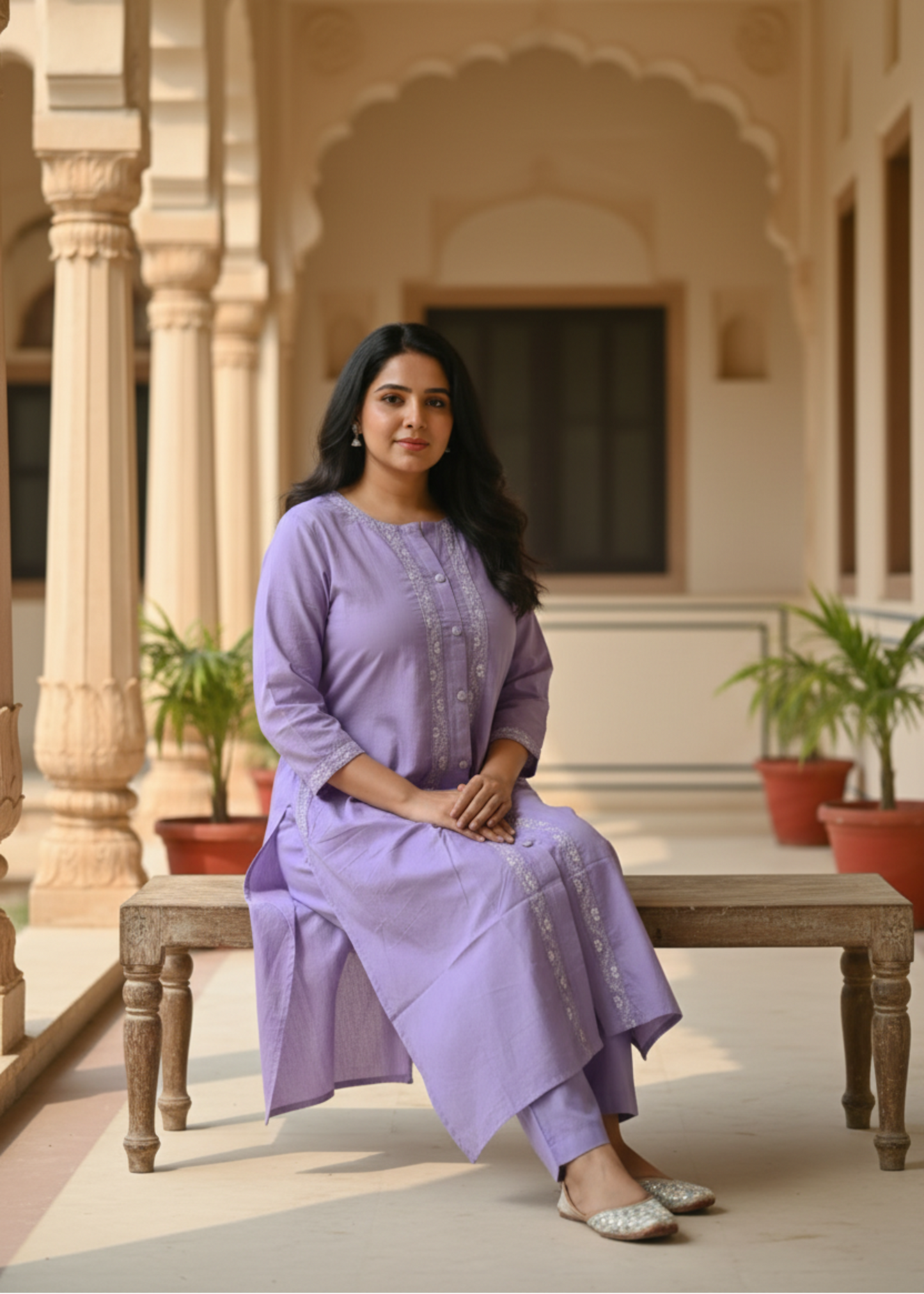 LIGHT PURPLE KAVERI KURTA SET