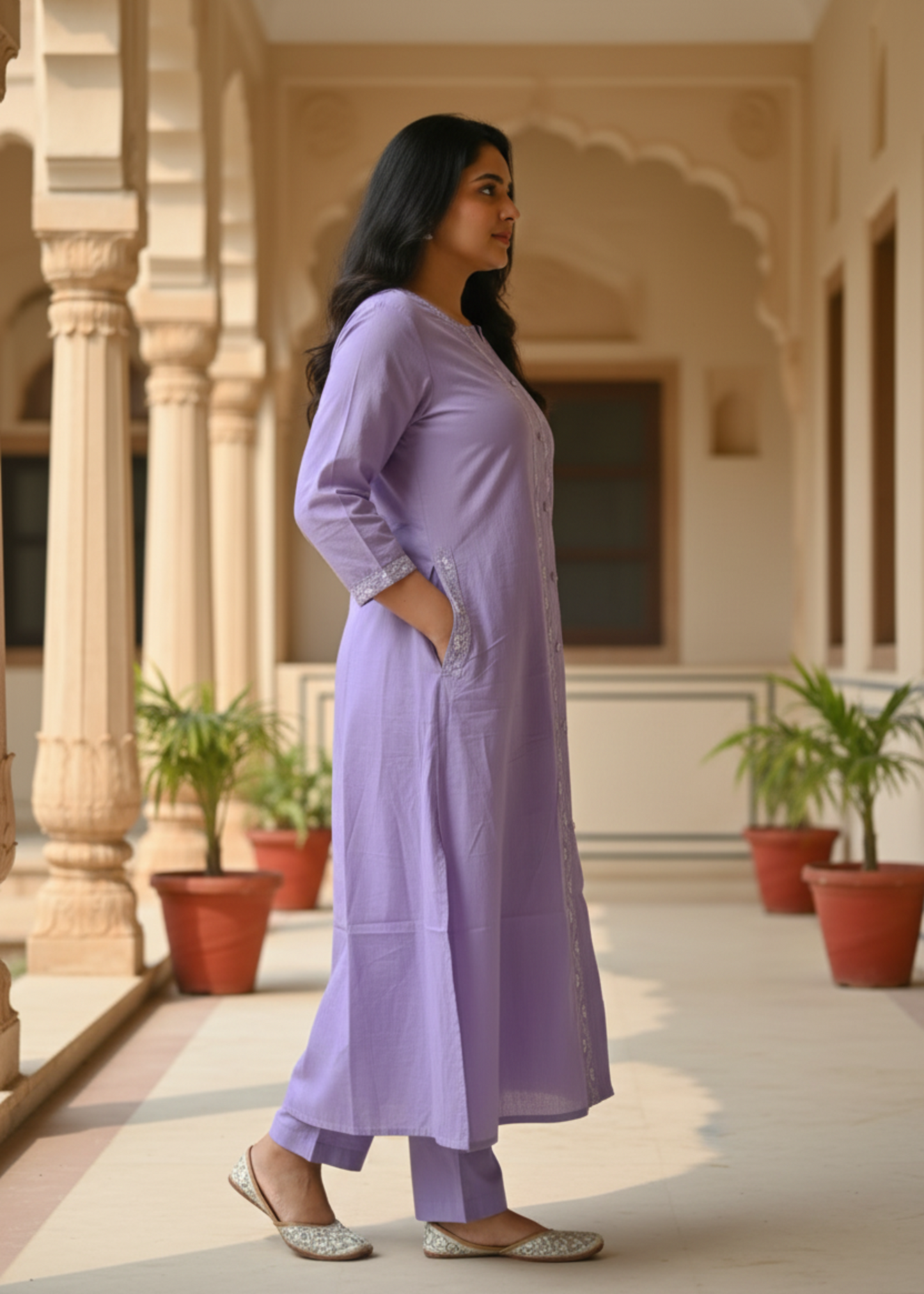 LIGHT PURPLE KAVERI KURTA SET