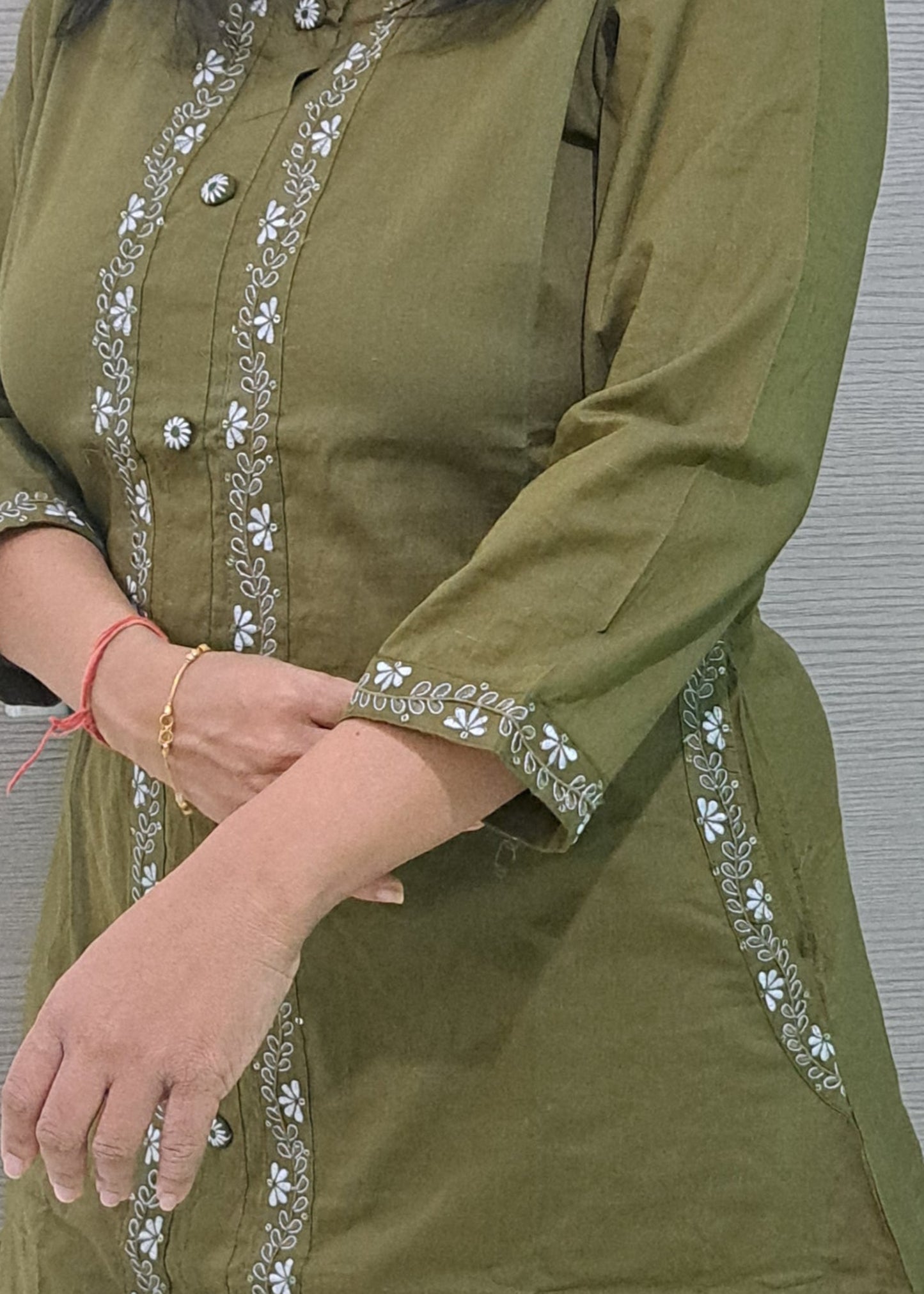 OLIVE GREEN KAVERI KURTA SET