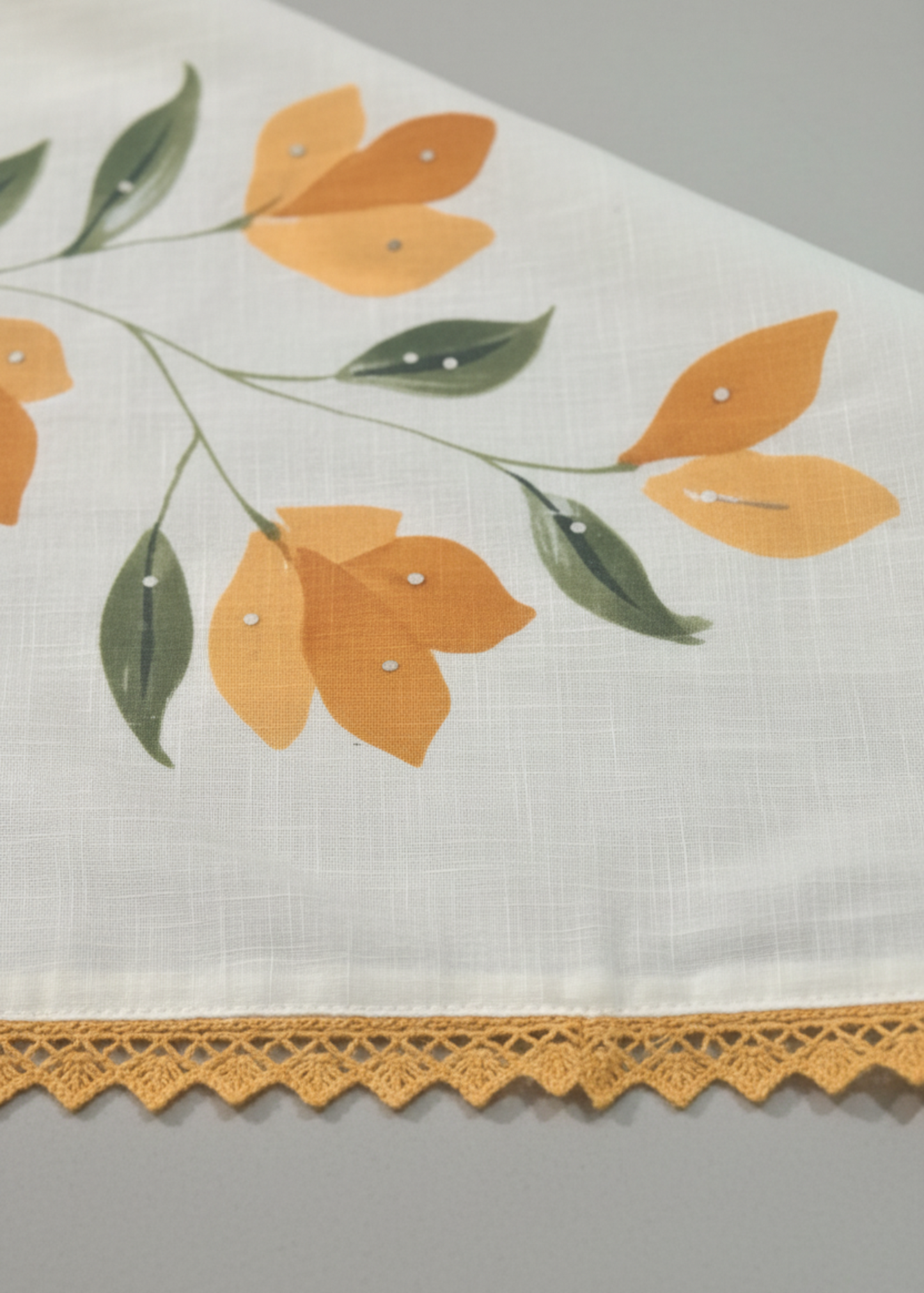 YELLOW HANDPAINT FLORAL COTTON SUIT SET