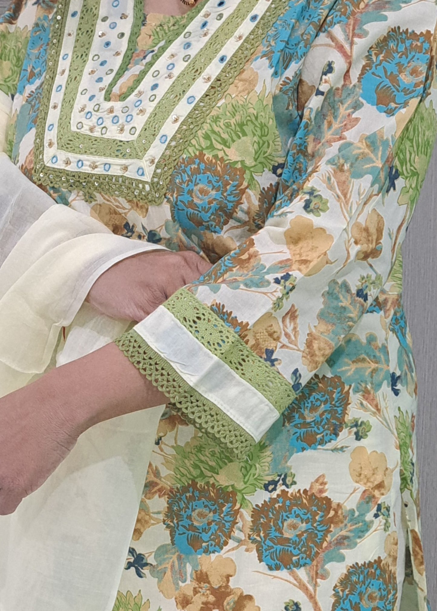 YELLOW FLORAL COTTON SUIT SET