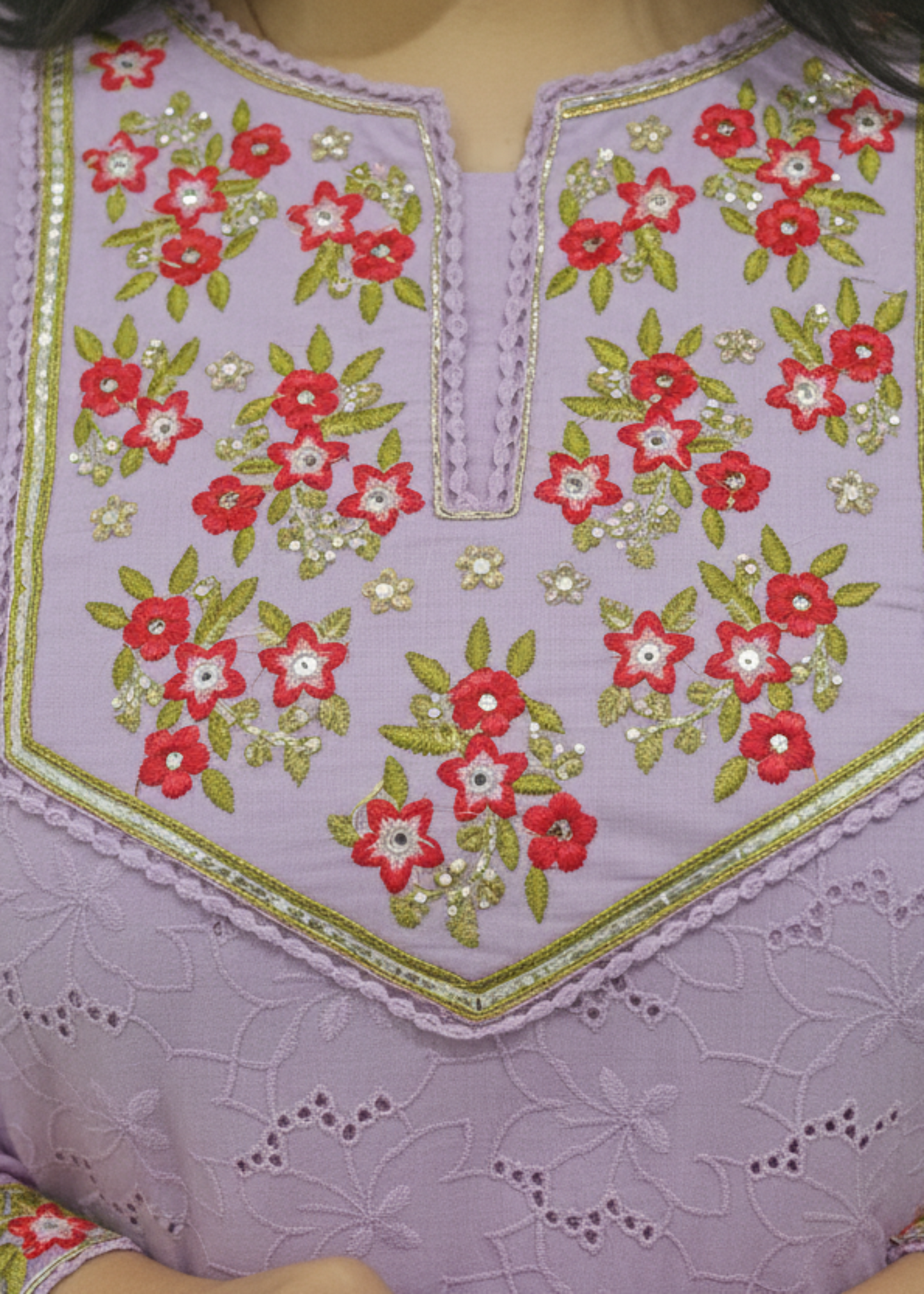 PURPLE DHANI COTTON SCHIFFLI SUIT