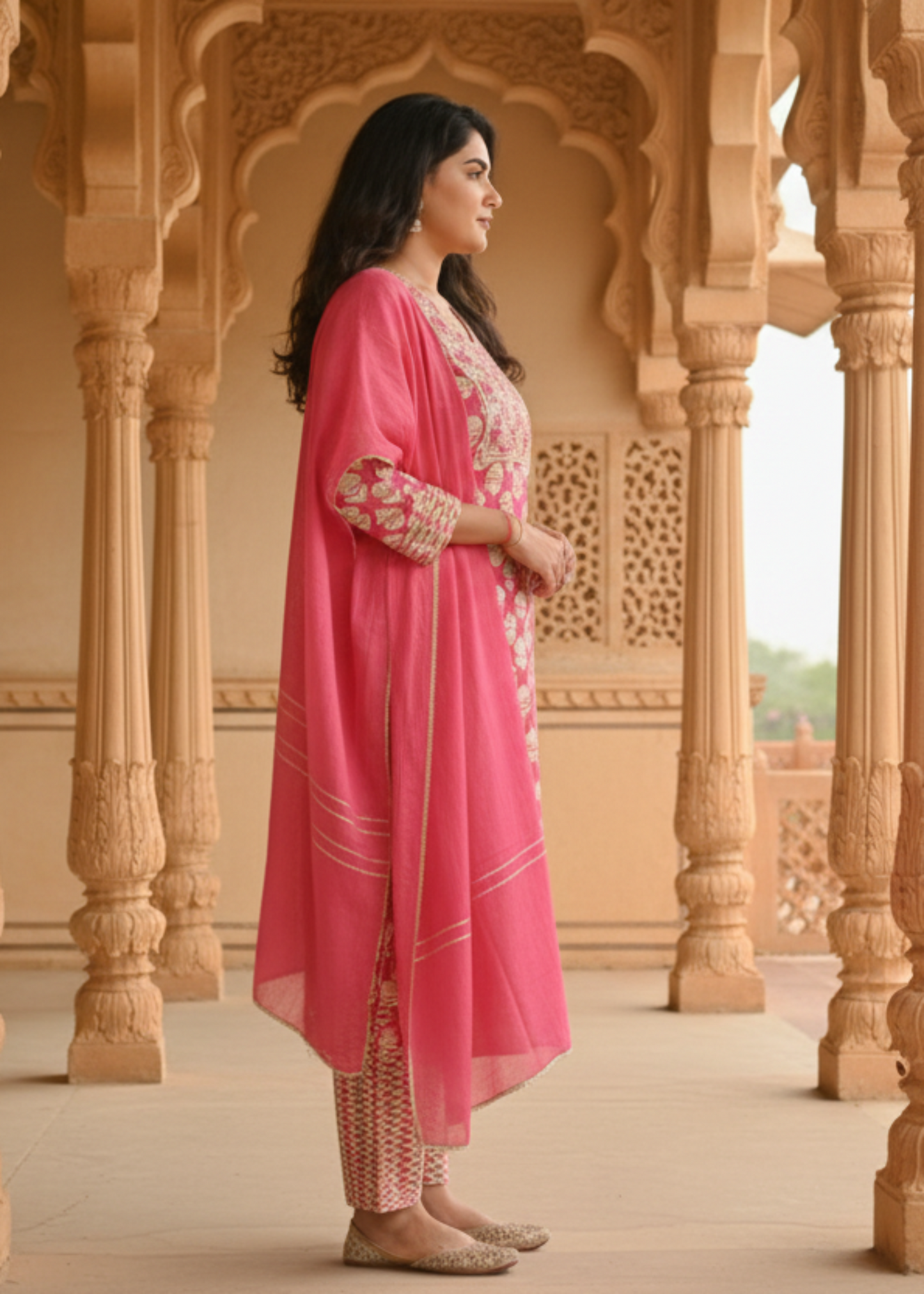 RED MAHIMA COTTON SUIT SET