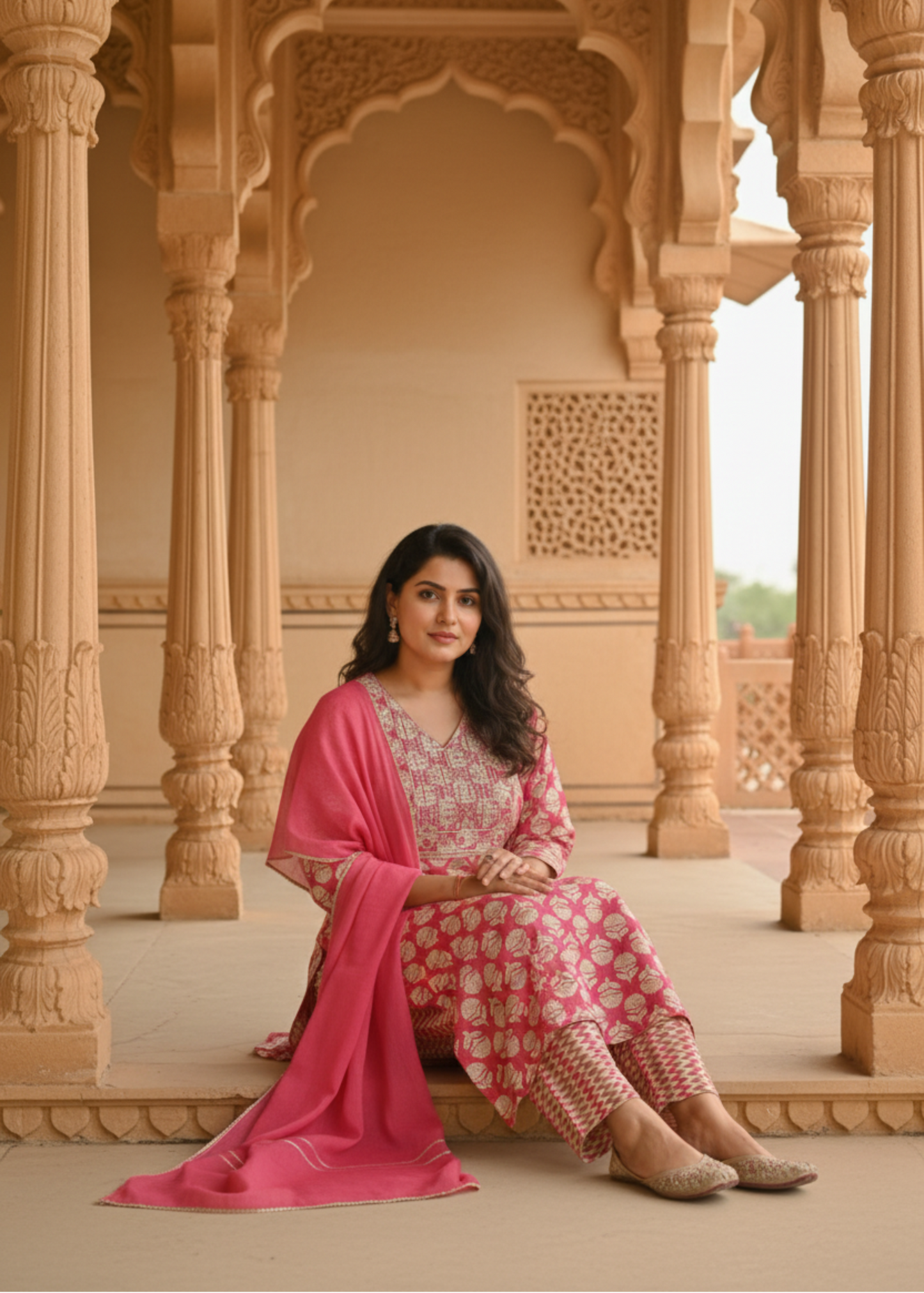 RED MAHIMA COTTON SUIT SET