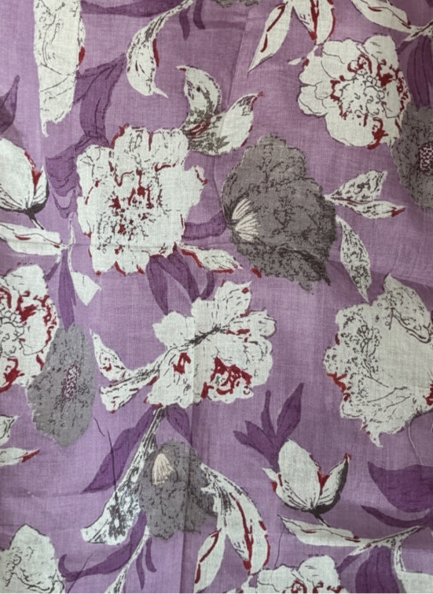 PURPLE FLORAL COTTON SUIT SET