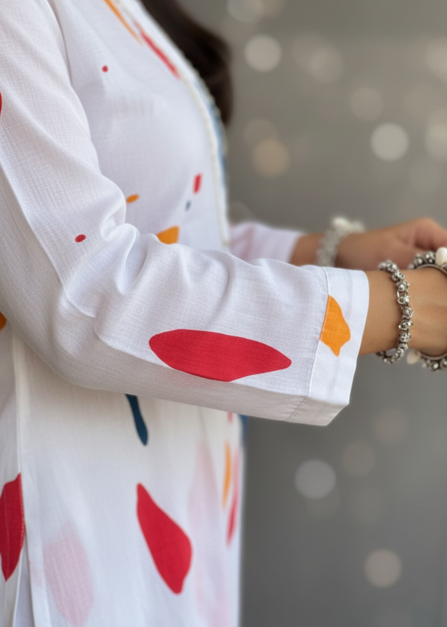 WHITE COTTON KURTA SET