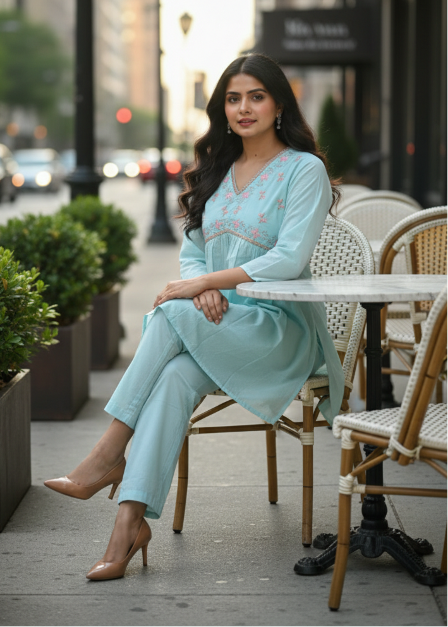 BLUE NAIRA COTTON CO-ORD SET