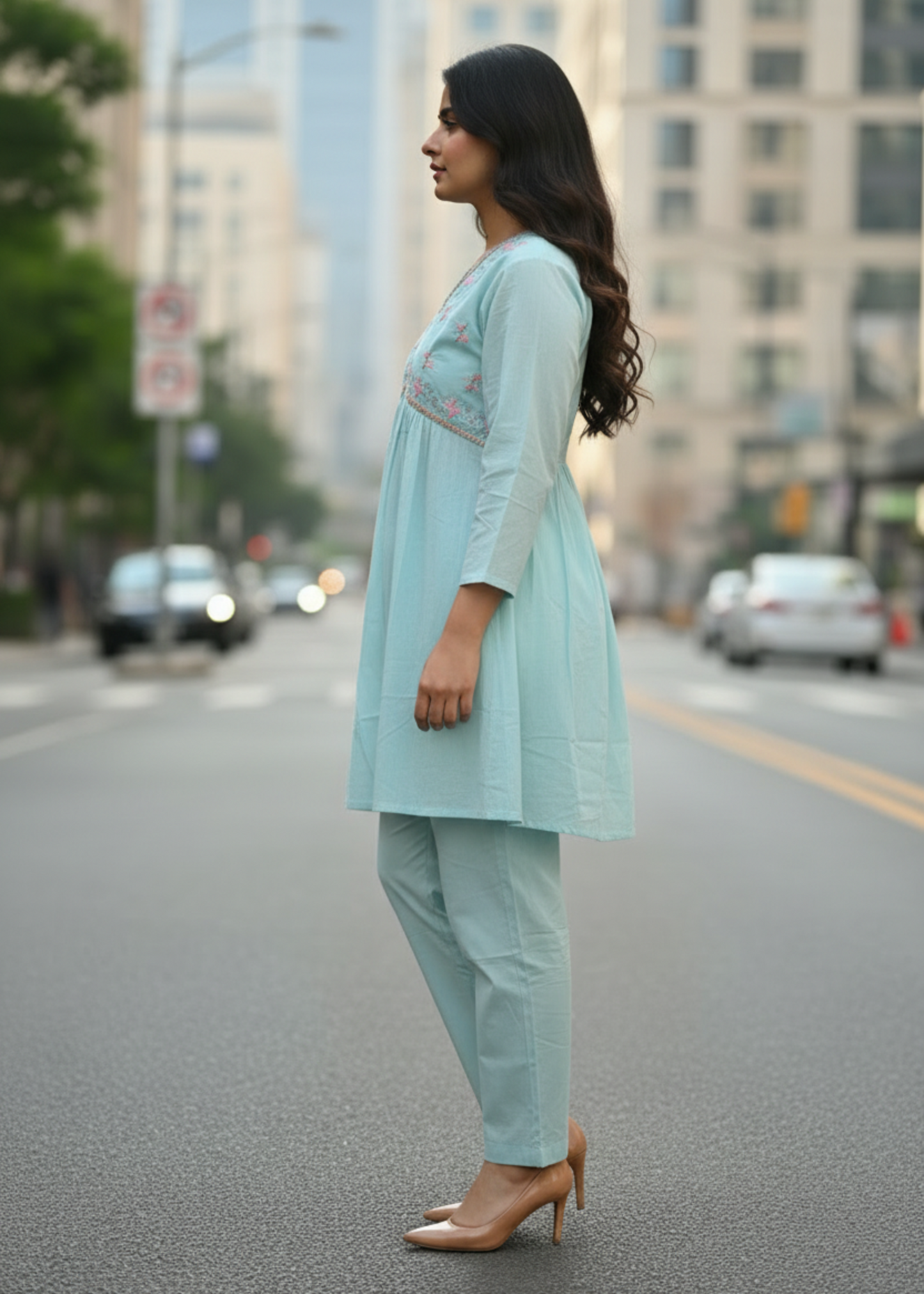 BLUE NAIRA COTTON CO-ORD SET