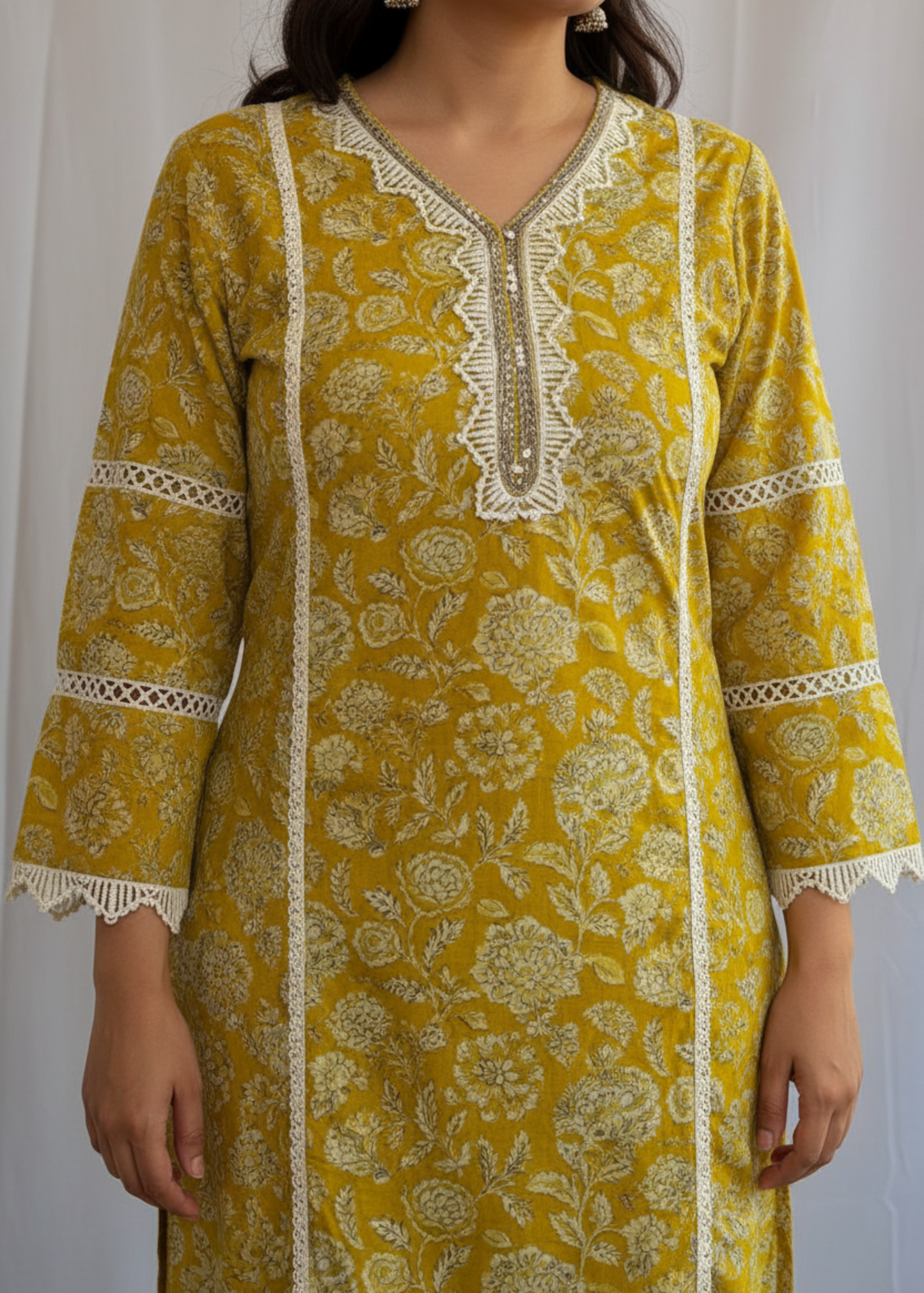 YELLOW SHAMINA COTTON SUIT SET