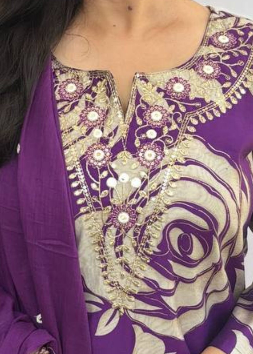 VIOLET HEENA SILK SUIT SET
